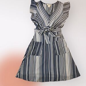 Blue & White Striped Dress Women's SZ Small-Monteau